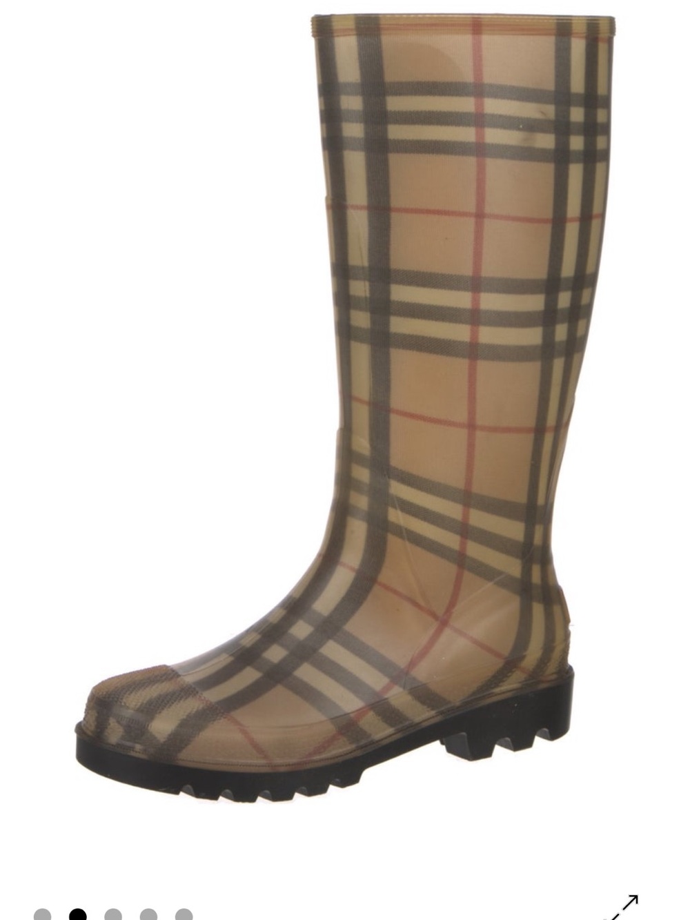 Burberry Beige Plaid Rain Boots